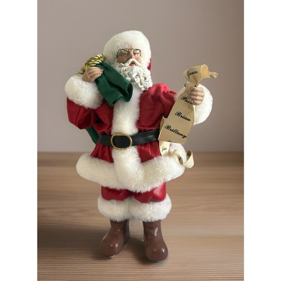 Clothtique Christmas Possible Dreams PDL Santa Figure Fur Toy Bag Slung List - Picture 1 of 7